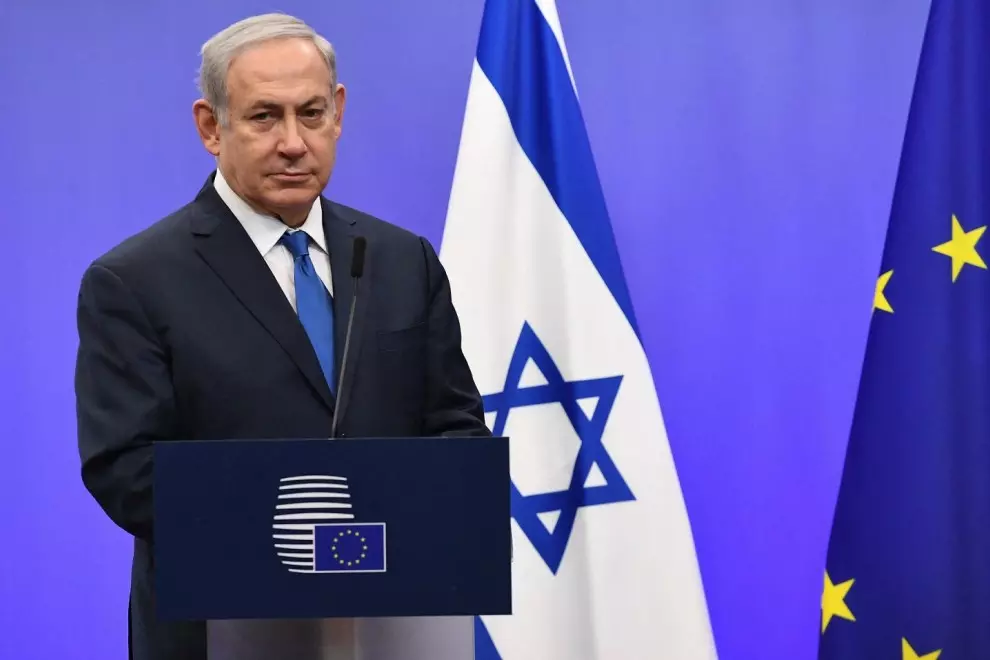 Fotografía de diciembre de 2017 de Benjamin Netanyahu, entonces también primer ministro de Israel, en una visita a las instituciones de la UE en Bruselas.
