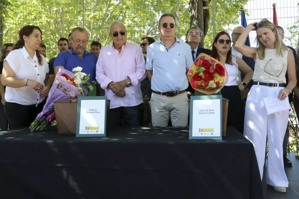 22 de junio de 2024. Las familias de Juan de Dios y Antonio en el homenaje a los 132 fusilados en Víznar el 22 de junio.
