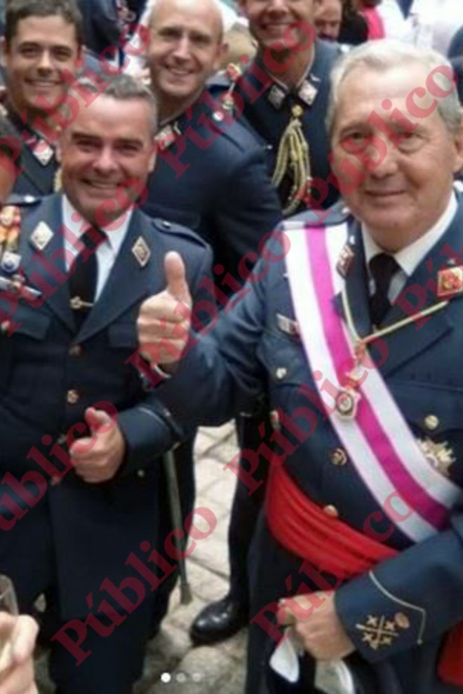El capitán Meroño, junto al ex Jefe del Estado Mayor del Aire, general Jiménez Ruiz, en 2018.