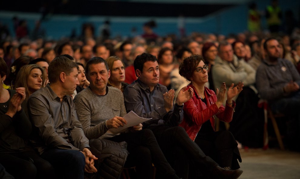 Arnaldo Otegi, en el mitin de este sábado en Donosti. JAIRO VARGAS