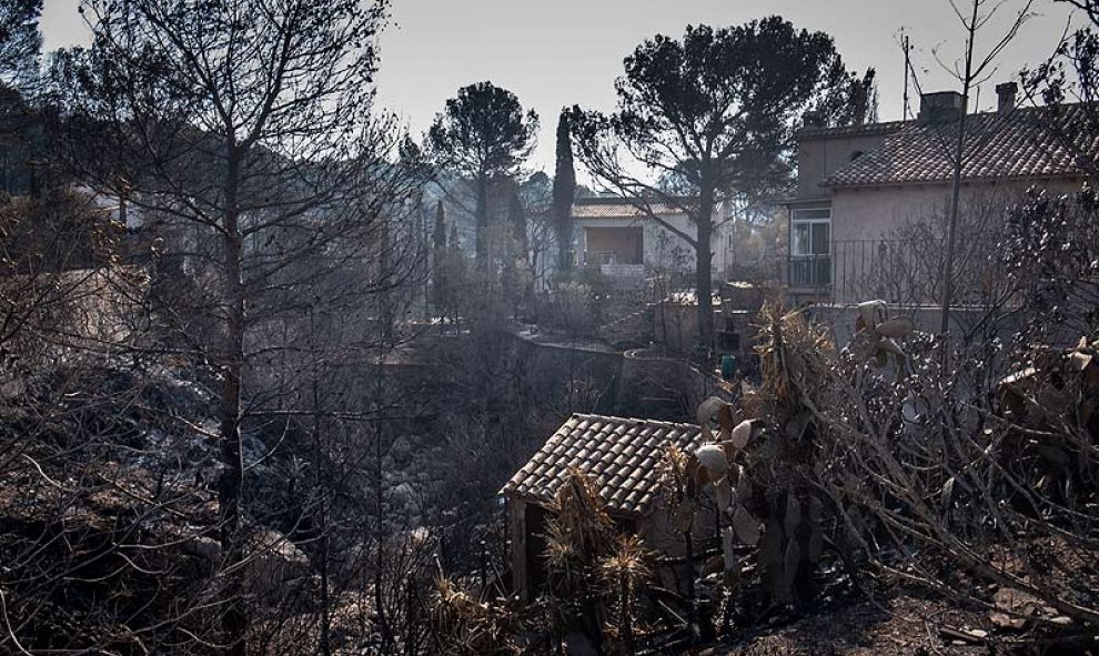 Urbanizaciones Montepino y Montesol afectadas por el incendio forestal de Llutxent, en Gandía. Greenpeace/Pedro Armestre