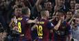 Neymar celebra con Iniesta Jordi Alba su segundo gol. - EFE