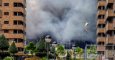 Columna de humo vista desde la urbanización El Quiñón, a consecuencia del incendio que se ha producido en el cementerio de neumáticos de Seseña. EFE/Ismael Herrero