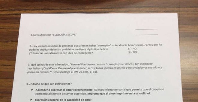 Cuestionario planteado a los alumnos.