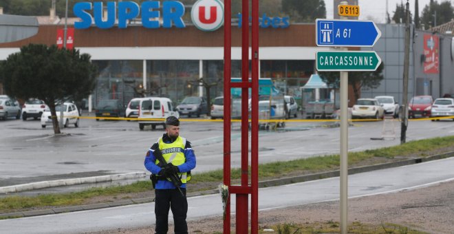 Escena del atentado yihadista en Trèbes.- REUTERS