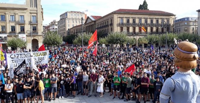 Un momento de la concentración en Pamplona. - EUROPA PRESS