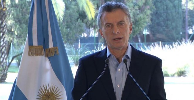 29/08/2018.- Captura de un video cedido por la Presidencia de Argentina, que muestra al mandatario argentino, Mauricio Macri, mientras anuncia un acuerdo con el Fondo Monetario Internacional (FMI) hoy, miércoles 29 de agosto de 2018, en Buenos Aires (Arg