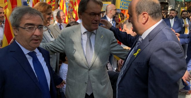 Ortuzar y Aurrekoetxea con Artur Mas en Diada - Archivo