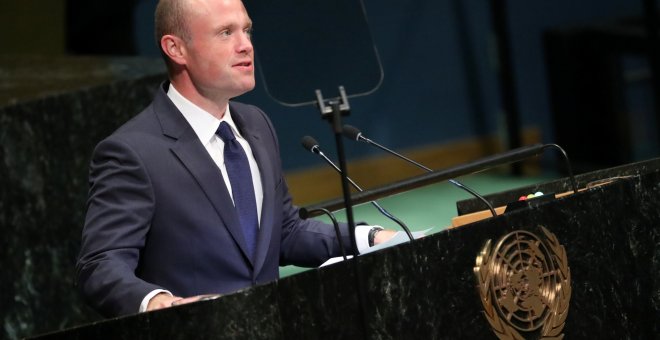 El primer ministro maltés, Joseph Muscat, durante  la Cumbre de la Paz Nelson Mandela en Nueva York. / REUTERS - CARLO ALLEGRI