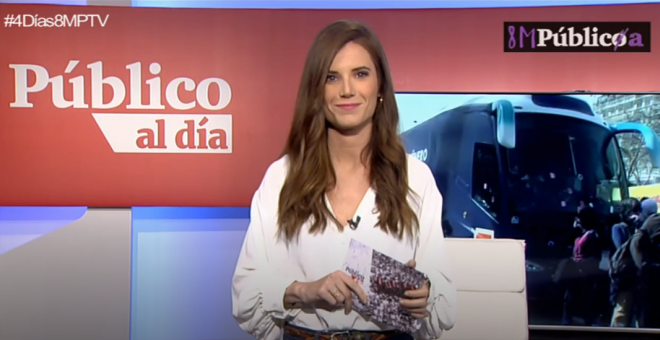 Núria Martínez, durante el informativo 'Público al Día' del 4 de marzo.