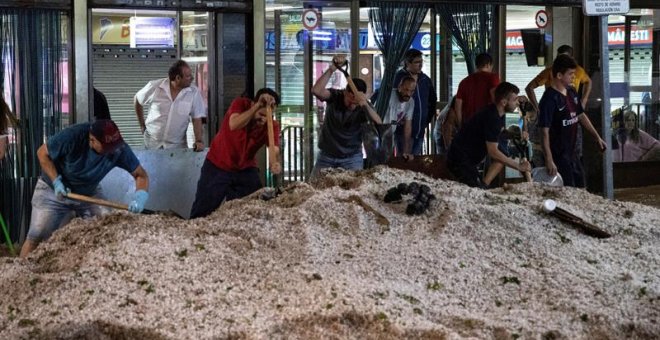 El municipio madrileño de Arganda del Rey fue uno de los más afectados por las tormentas este domingo. / EFE