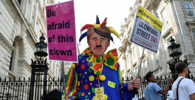 Un detractor del brexit durante una protesta en Westminster, en Londres, - REUTERS