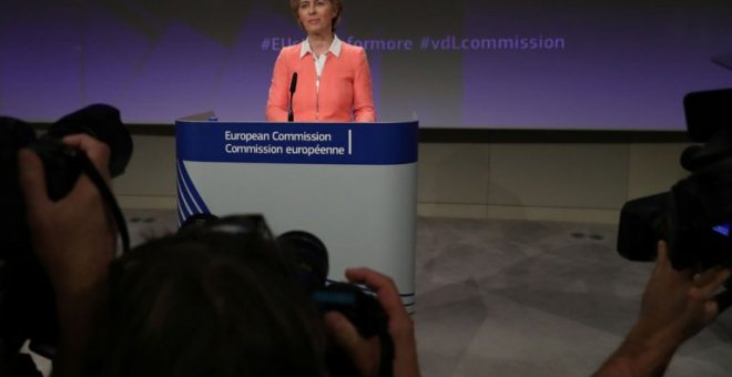 La presidenta electa de la Comisión Europea, la alemana Ursula von der Leyen, en la presentación de los miembros del nuevo Ejecutivo comunitario, en Bruselas. REUTERS/Yves Herman