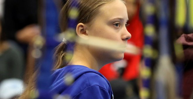 08/10/2019 - La joven activista sueca Greta Thunberg durante un acto en la reserva india de Standing Rock, Dakota del Norte. / REUTERS - JIM URQUHART