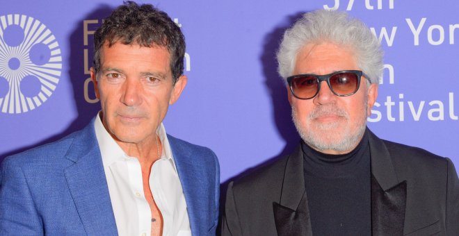 Antonio Banderas y Pedro Almodóvar en el Festival de Nueva York. / Europa Press