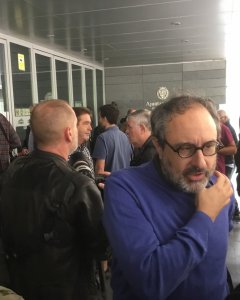 Antonio Baños en el Ayuntamiento de Badalona.