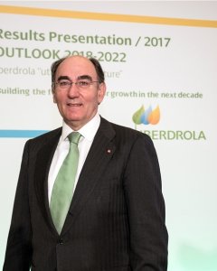 El presidente de Iberdrola, Ignacio Sánchez Galán, en la presentación de resultados de la eléctrica.