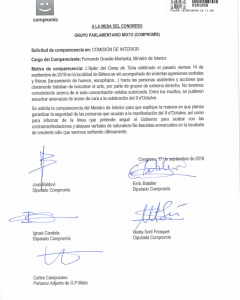 Petición de comparecencia por parte de Compromís del ministro de Interior, Fernando Grande-Marlaska.