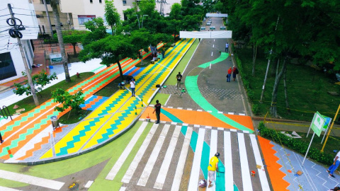 'Pasos seguros', un ejemplo de urbanismo táctico en Montería (Colombia). / MCRIT