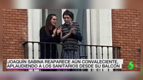 Sabina reaparece para aplaudir a los sanitarios españoles. Captura de La Sexta