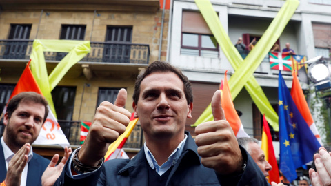 14/04/2019 - El candidato de Ciudadanos a la Presidencia del Gobierno, Albert Rivera, ha ofrecido un mitin electoral este domingo en Errenteria (Gipuzkoa) | EFE/ Javier Etxezarreta