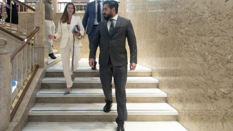 El agitador ultra Alvise Pérez, durante un acto en el Congreso de los Diputados, a 1 de julio de 2024.