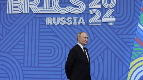 El presidente ruso, Vladimir Putin, en la cumbre de los BRICS en Kazán, Rusia.