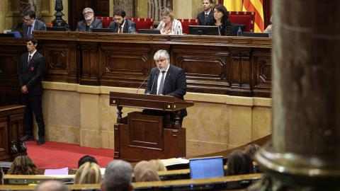 27-9-2023 El portaveu de Junts al Parlament, Albert Batet, durant la seva intervenció durant el debat de política general