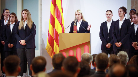 14-9-2023 La capitana de l'equip femení del FC Barcelona, Àlexia Putellas, durant el discurs d'agraïment