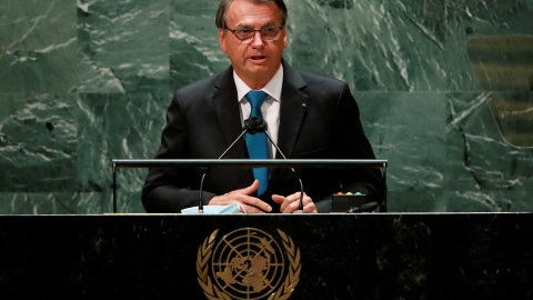 24/06/2022 - El presidente de Brasil, Jair Bolsonaro, se dirige a la 76ª sesión de la Asamblea General de la ONU en Nueva York, Estados Unidos, el 21 de septiembre de 2021.