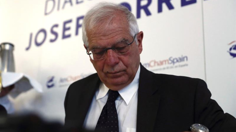 GRAF2566. MADRID (ESPAÑA), 11/03/2019.- El ministro de Asuntos Exteriores, Josep Borrell, participa en un diálogo sobre la Competitividad, Productividad e Internacionalización de la Economía Española, organizado por AmChamSpain, este lunes, en Madrid