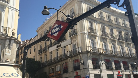 Indicado de la boca de Metro en la madrileña Puerta del Sol. E.P.