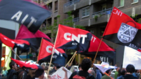 Una manifestación de la CNT en Zaragoza.- CNT