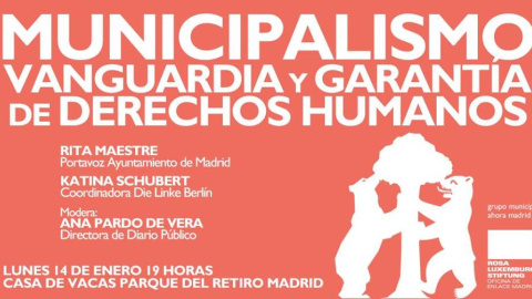 Cartel del evento 'Municipalismo, vanguardia y DDHH'