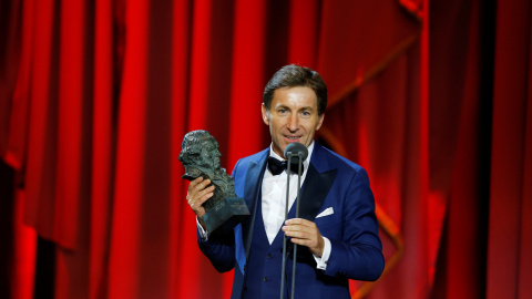 El actor Antonio de la Torre recibe el Goya al Mejor Actor Protagonista, por su trabajo en "El Reino", durante la gala de entrega de los Premios Goya 2019.-REUTERS