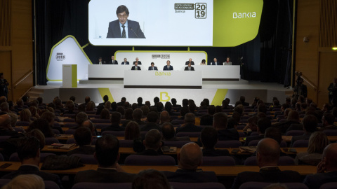 Vista de la junta de accionistas de Bankia, en Valencia.