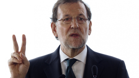 El presidente del Gobierno, Mariano Rajoy, en unas declaraciones en Lugo. EFE