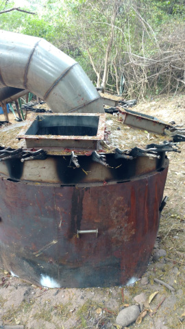 11/11/2024 Barril para cocinar fentanilo en un laboratorio en Sinaloa, México.