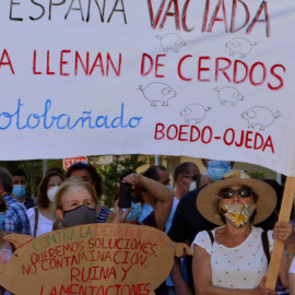 Manifestación en Palencia contra la instalación de macrogranjas en Castilla y León.- EFE/ A. Alvarez