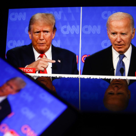 Imagen de un debate televisivo entre Joe Biden y Donald Trump. Europa Press