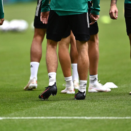  Jugadores de la selección de Hungría durante un entrenamiento.- EFE