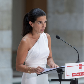  La portavoz de Vox en la Asamblea de Madrid, Rocío Monasterio, durante una rueda de prensa tras una reunión, en la Real Casa de Correos. Alberto Ortega / Europa Press