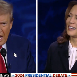  Momento del debate entre Trump y Harris celebrado en ABC News.