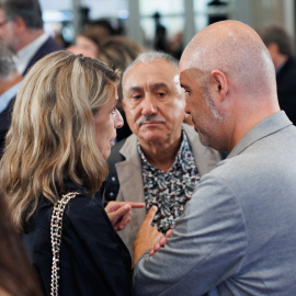 Yolanda Díaz, Pepe Álvarez, Unai Sordo