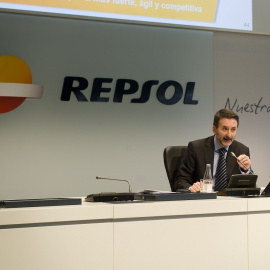 El consejero delegado de Repsol, Josu Jon Imaz, en la presentación del anterior plan estratégico de la petrolera.