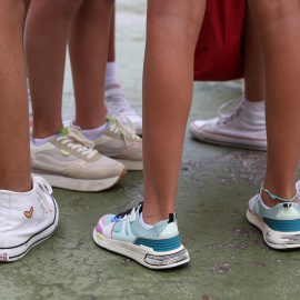 Estudiantes en el patio de su centro educativo en Madrid, a 6 de septiembre de 2023.