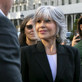 La actriz Jane Fonda durante una protesta en Nueva York, a 10 de mayo de 2023.