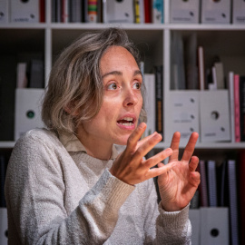 Ingrid Guardiola al Bòlit de Girona durant l'entrevista amb 'El Quinze'.