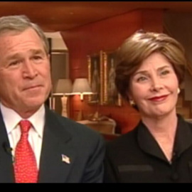 Secuencia de la entrevista a George Bush y Laura Bush