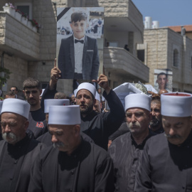 29/07/2024 Funeral de las víctimas del ataque perpetrado por Hizbulá en Majd al-Shams (Siria), localidad controlada por Israel. Foto de archivo.